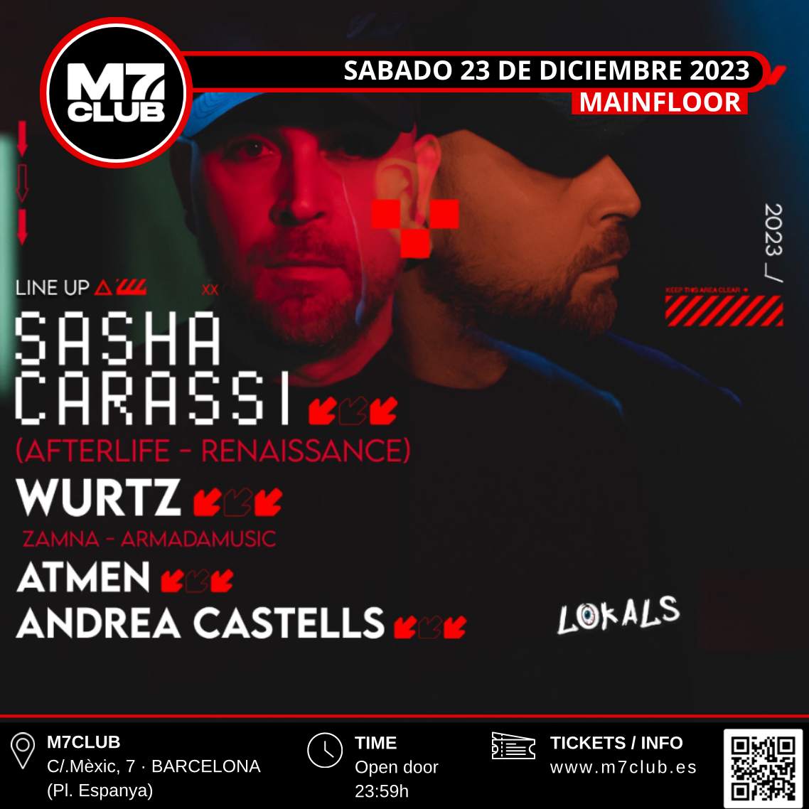 M7Club Pres: Sasha Carassi, Wurtz, ATMEN & Andrea Castells - Página frontal