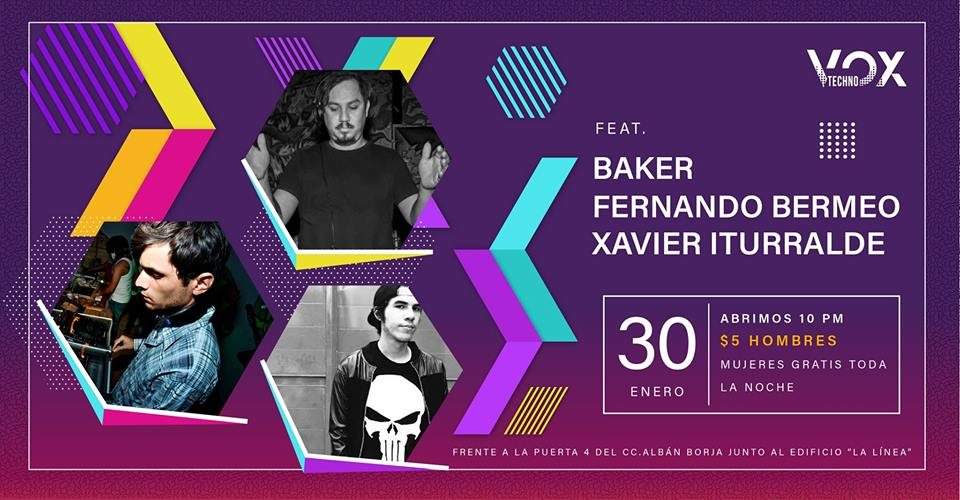 Voxtechno ft Xavier Iturralde, Fernando Bermeo y Baker - フライヤー裏