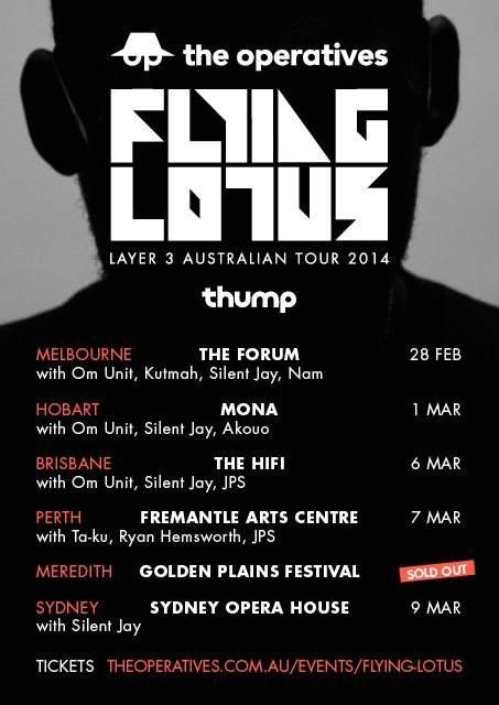 Espionage and Thump present Flying Lotus, Om Unit and Kutmah - フライヤー表