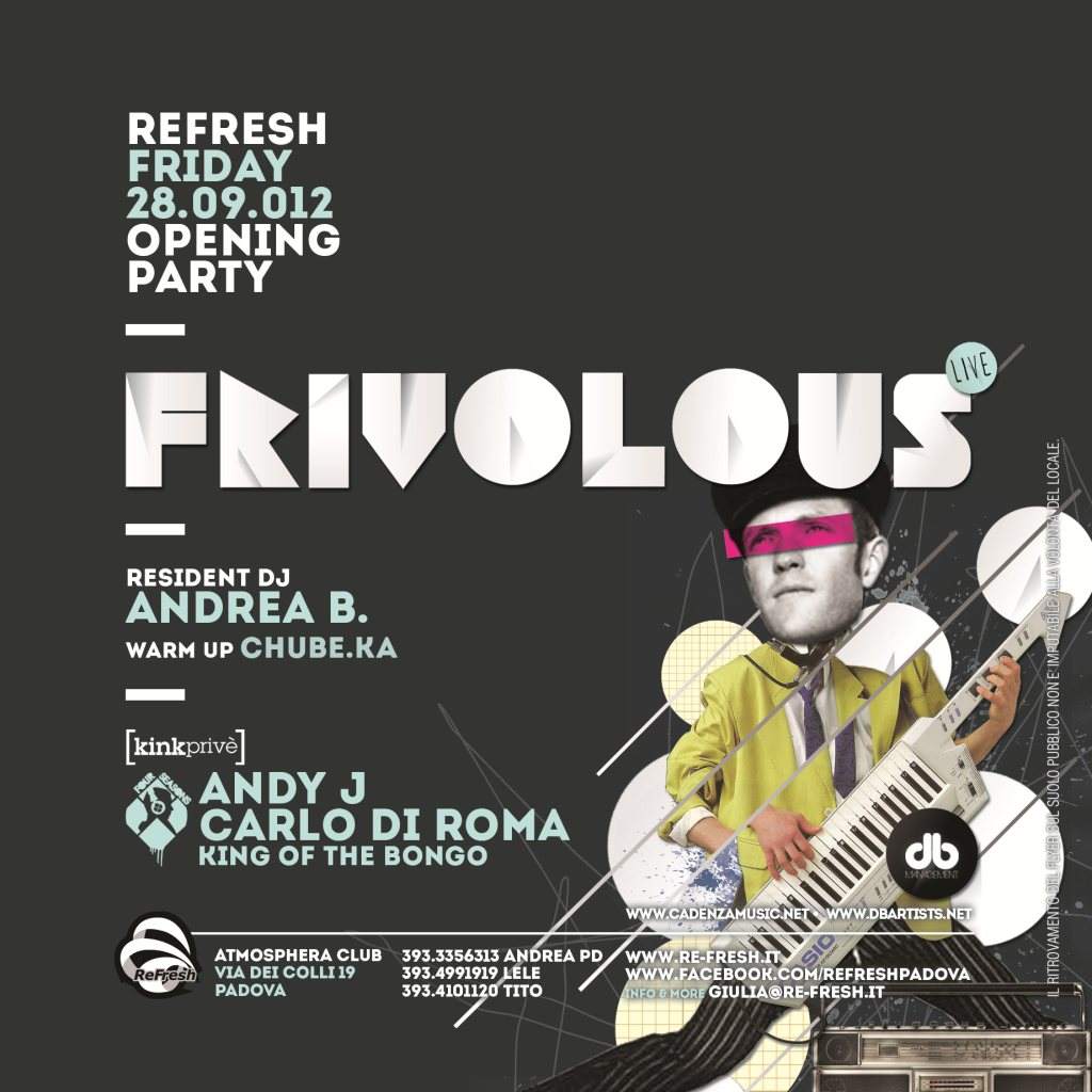 Re-Fresh Opening Party with Frivolous Live - フライヤー裏