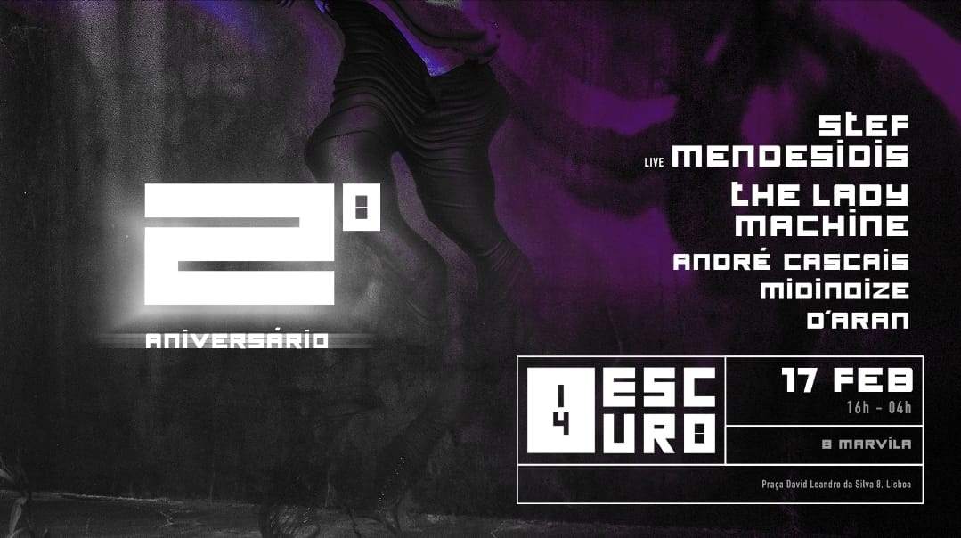 1/4 Escuro 2nd Anniversary with Stef Mendesidis Live and The Lady Machine - Página frontal