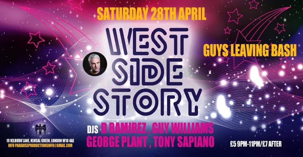 Back To Ours presents: West Side Story with D Ramirez, Tony Sapiano, Guy Williams - フライヤー表