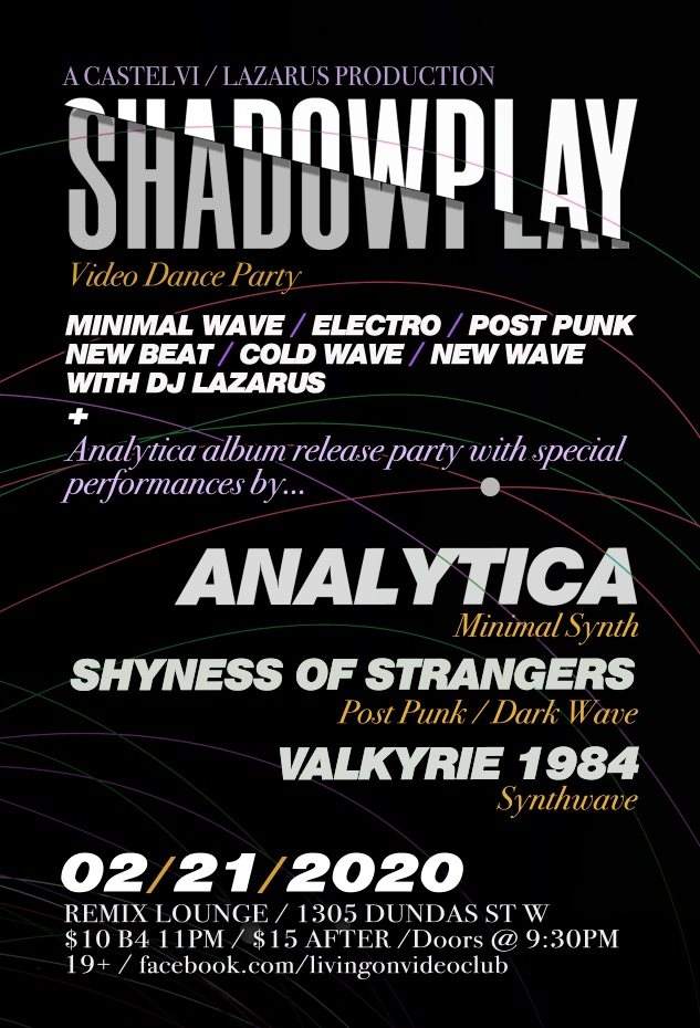 Shadowplay with Analytica, The Shyness of Strangers, Valkyrie 1984 and Dj Lazarus - Página frontal