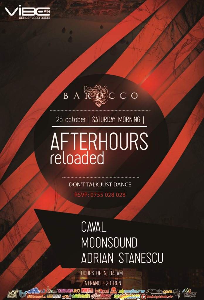 Barocco Afterhours - Moonsound & Adrian Stanescu - フライヤー表