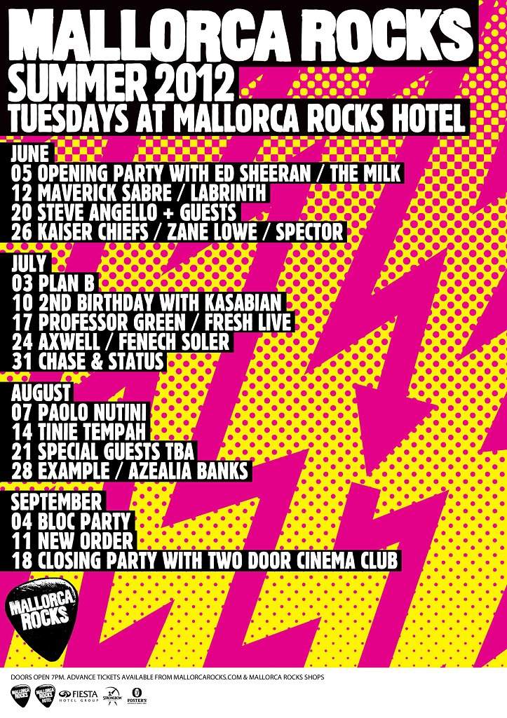 Mallorca Rocks with Kaiser Chiefs / Zane Lowe / Spector - フライヤー表