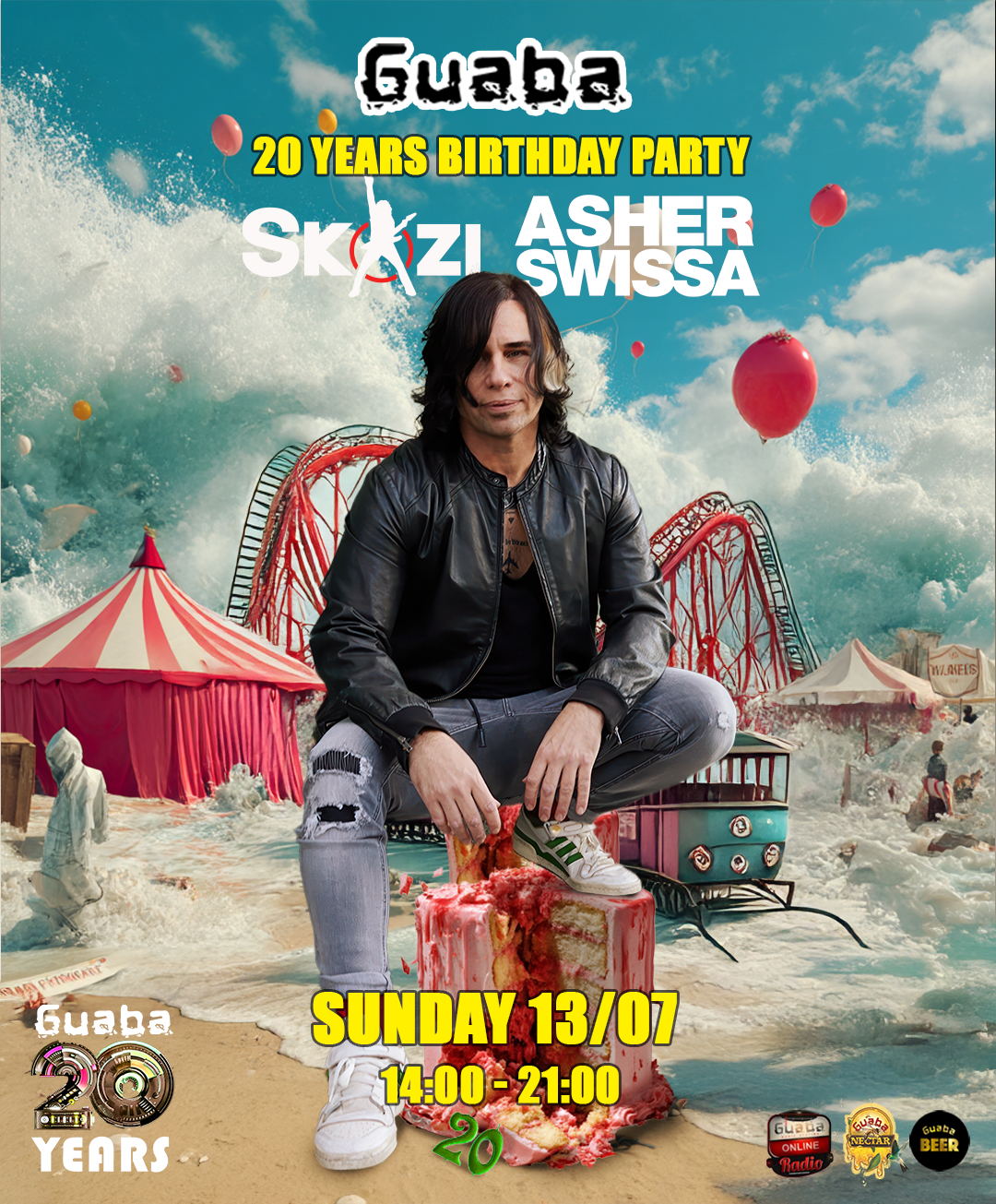 Guaba 20 Years Birthday Party with Skazi & Asher Swissa at Guaba Beach ...