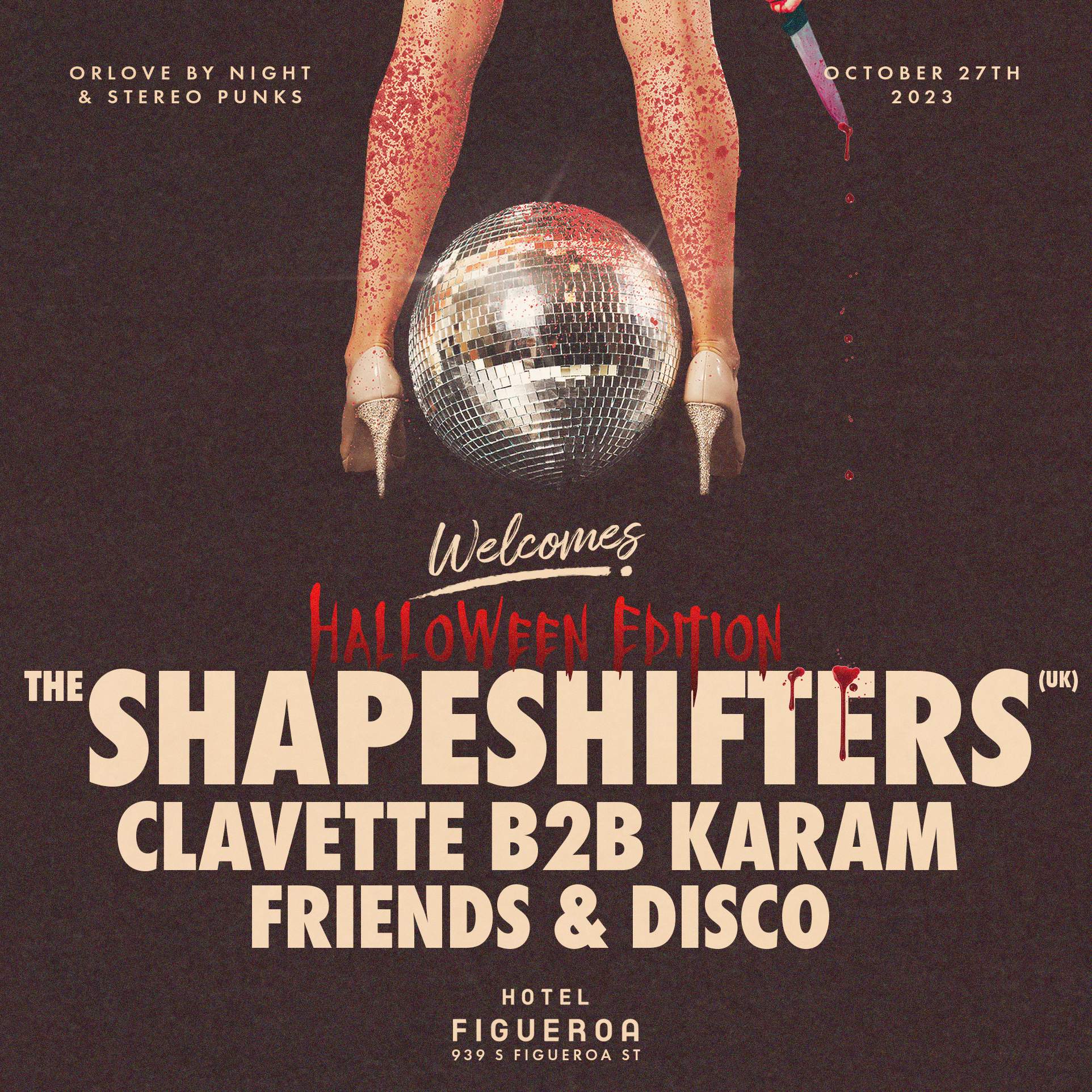 The Shapeshifters at Hotel Figueroa [Halloween Party] - フライヤー表