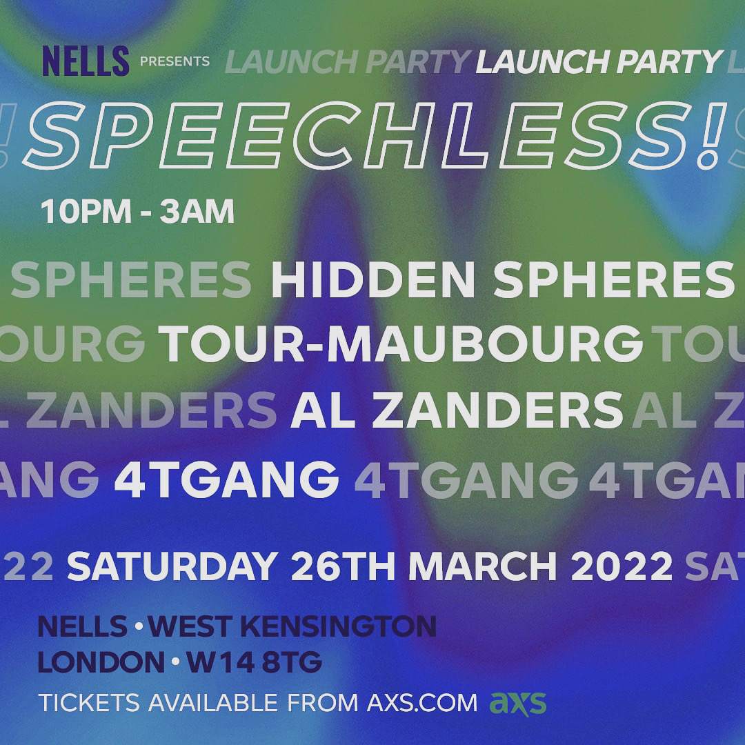 Speechless! with Hidden Spheres, Tour-Maubough, Al Zanders, 4TGANG - Página frontal