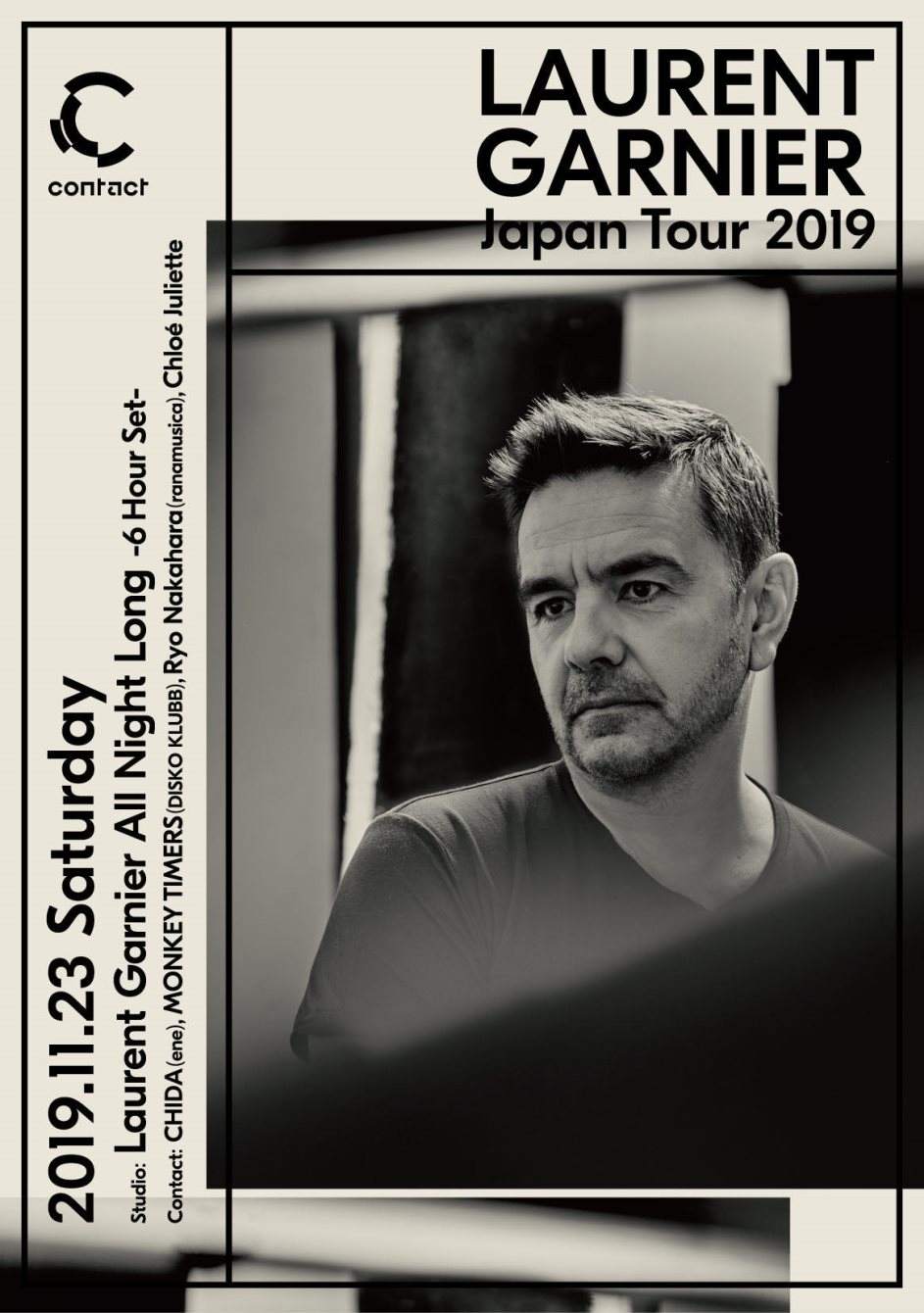Laurent Garnier Japan Tour 2019 - フライヤー表