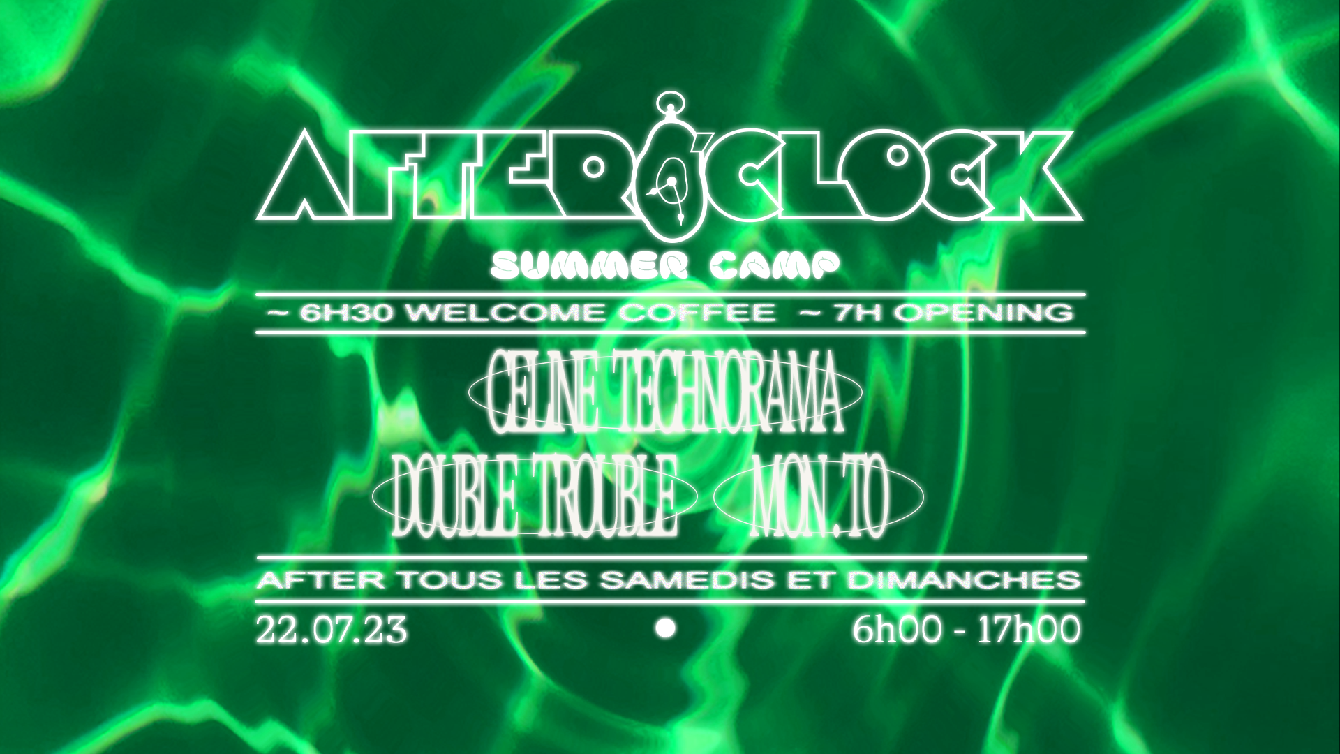 After O'Clock: Double Trouble, Celine Technorama & Mon.To - フライヤー表