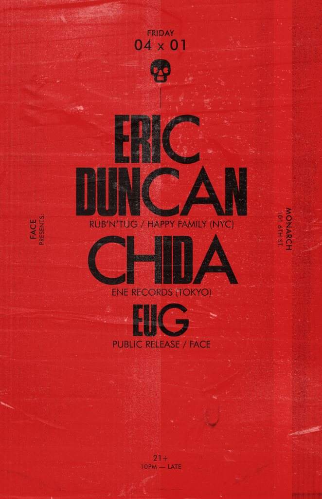 Face presents: Eric Duncan / Chida / Eug - フライヤー表