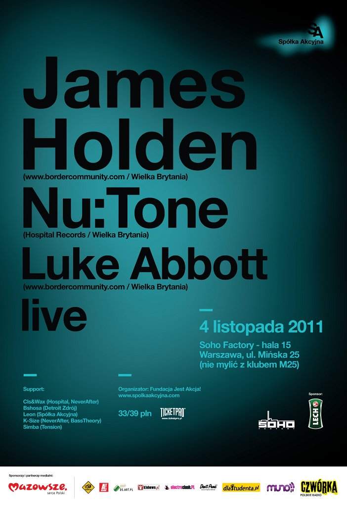James Holden, Nu:tone & Luke Abbott Live - Página frontal