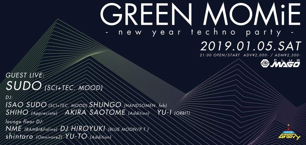 Green Momie -new Year Techno Party- - フライヤー表