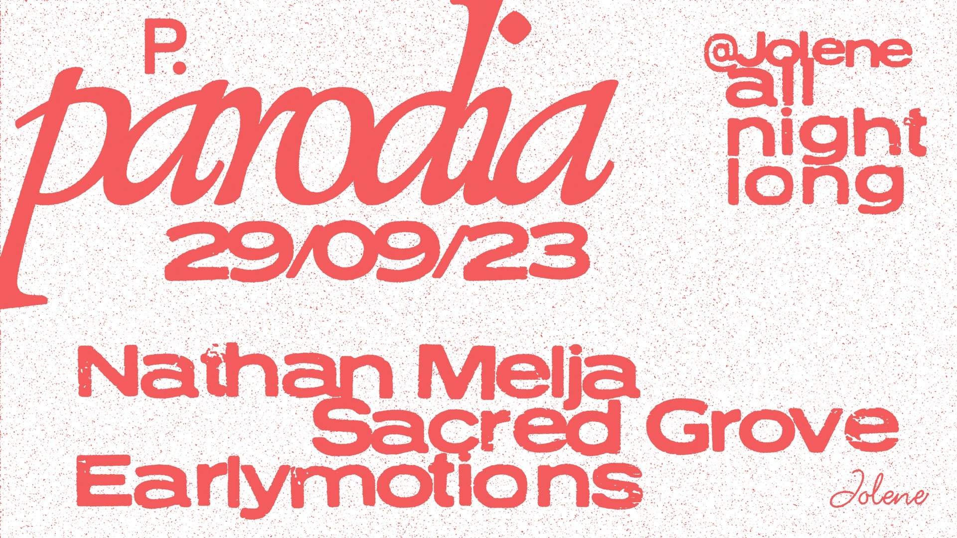 Parodia Presents: Sacred Grove & Nathan Melja - Página frontal