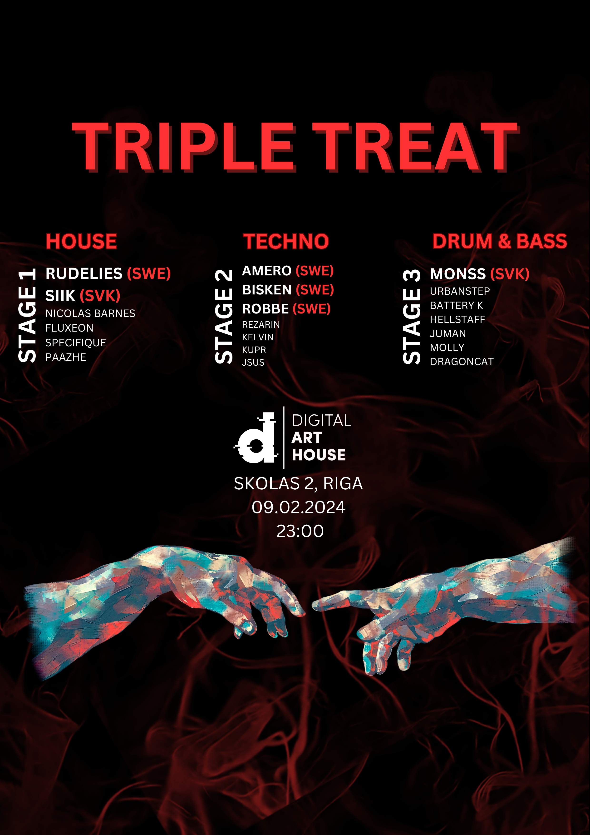 TRIPLE TREAT / 3 STAGES - フライヤー表