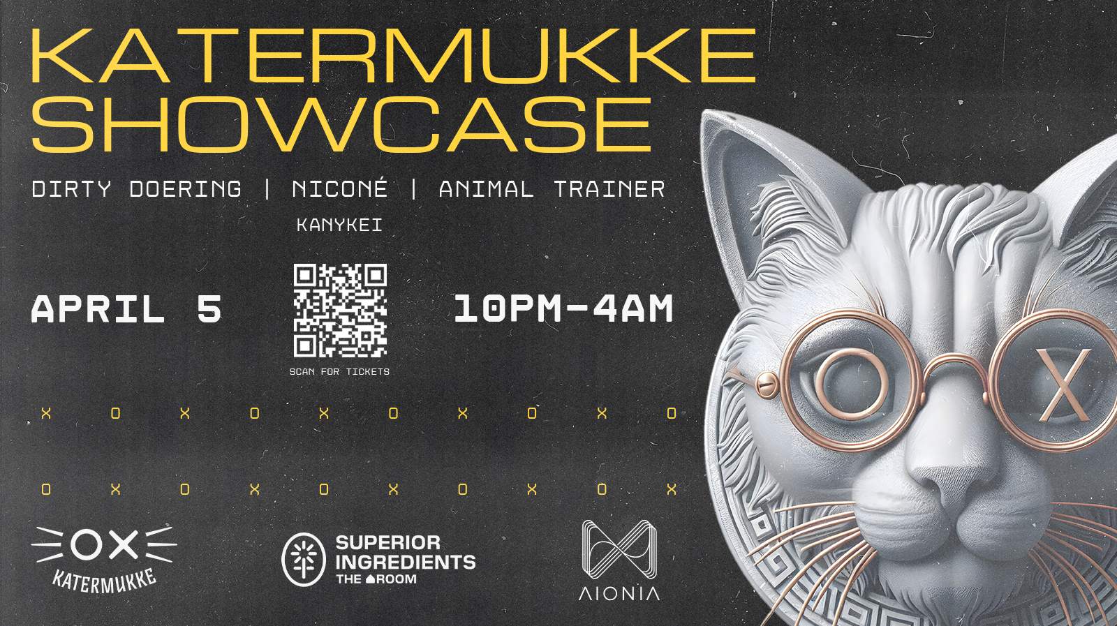 AIONIA: NYC Katermukke Showcase with Dirty Doering, Nicone, Animal Trainer **TICKETS ===>> DICE** - フライヤー表