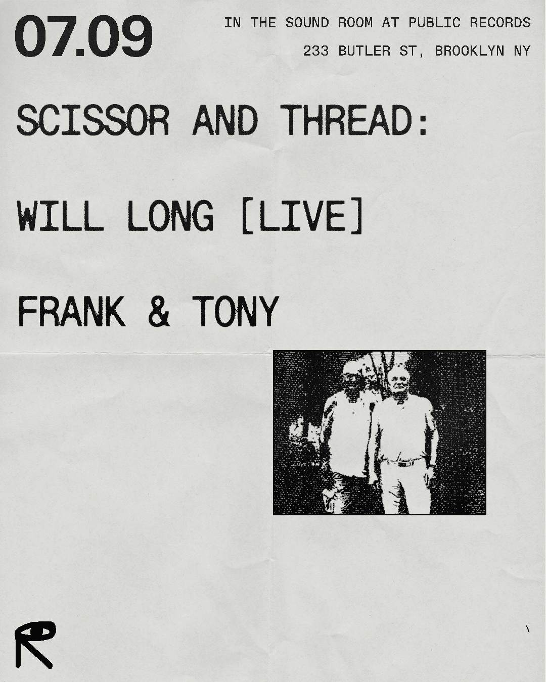 Scissor and Thread: Will Long (Live) + Frank & Tony - Página frontal