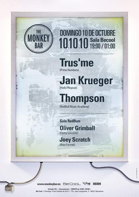 The Monkey Bar presents Trus'Me, Jan Krueger & Thompson - Página frontal