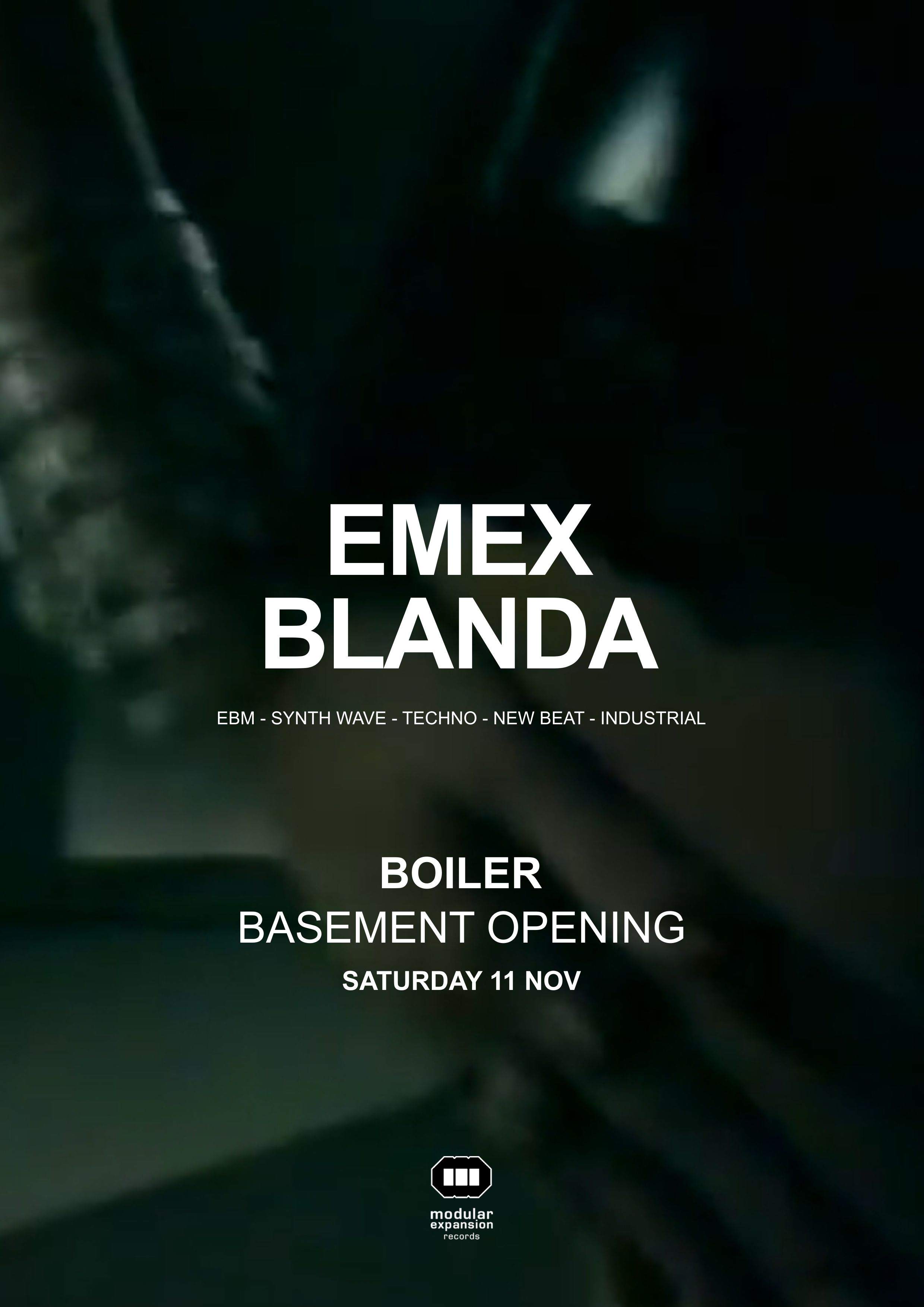 Boiler Basement Opening with Emex & Blanda - フライヤー裏