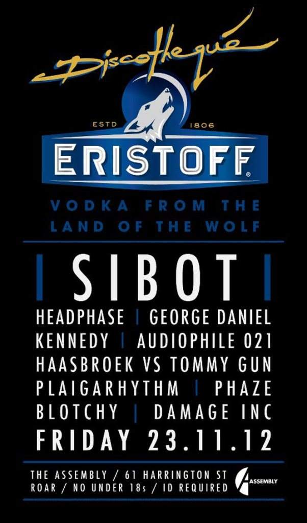 Eristoff Vodka Launch at Disotheque feat. Sibot - フライヤー表