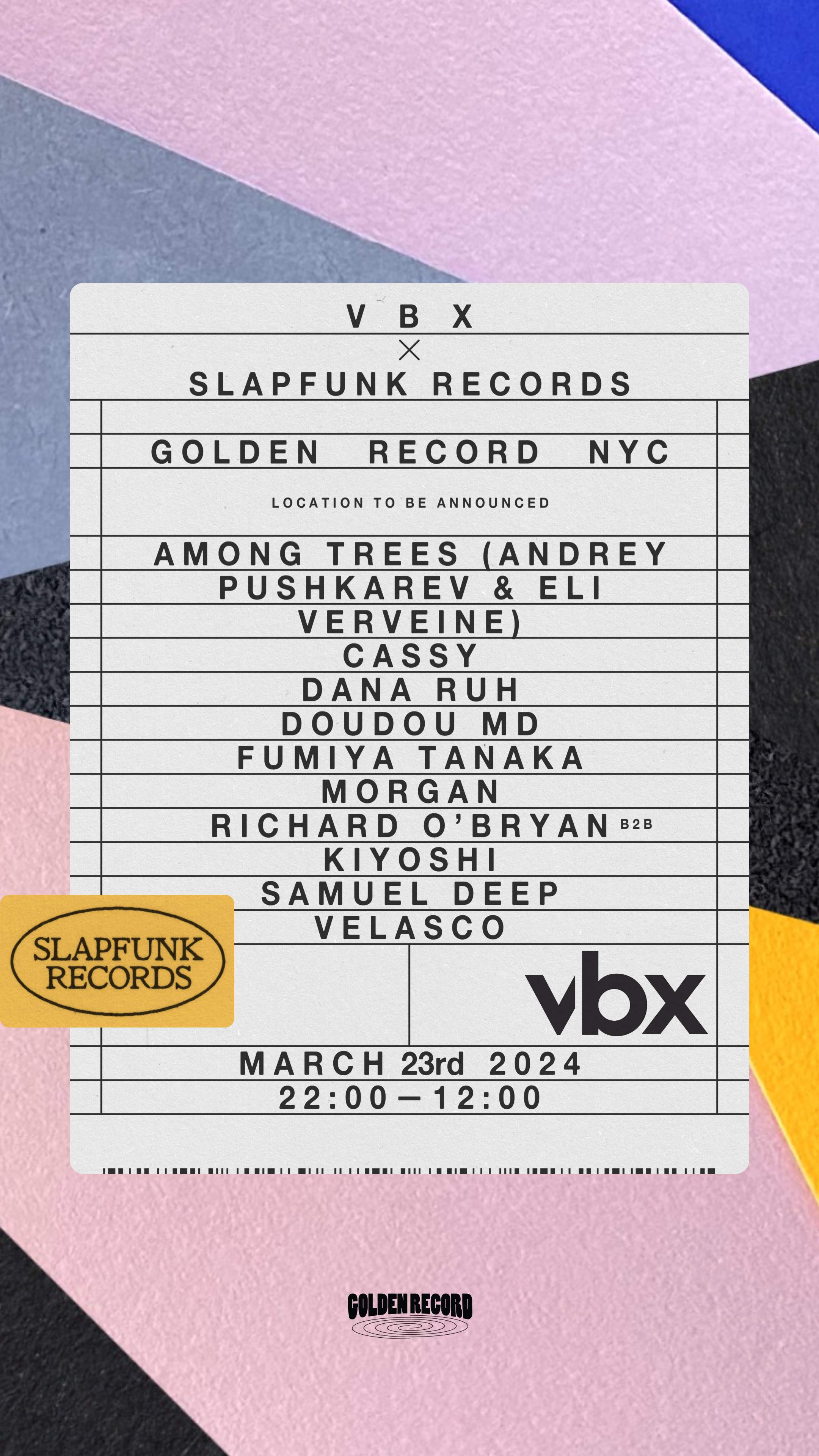SlapFunk x VBX x Golden Record NYC - フライヤー表