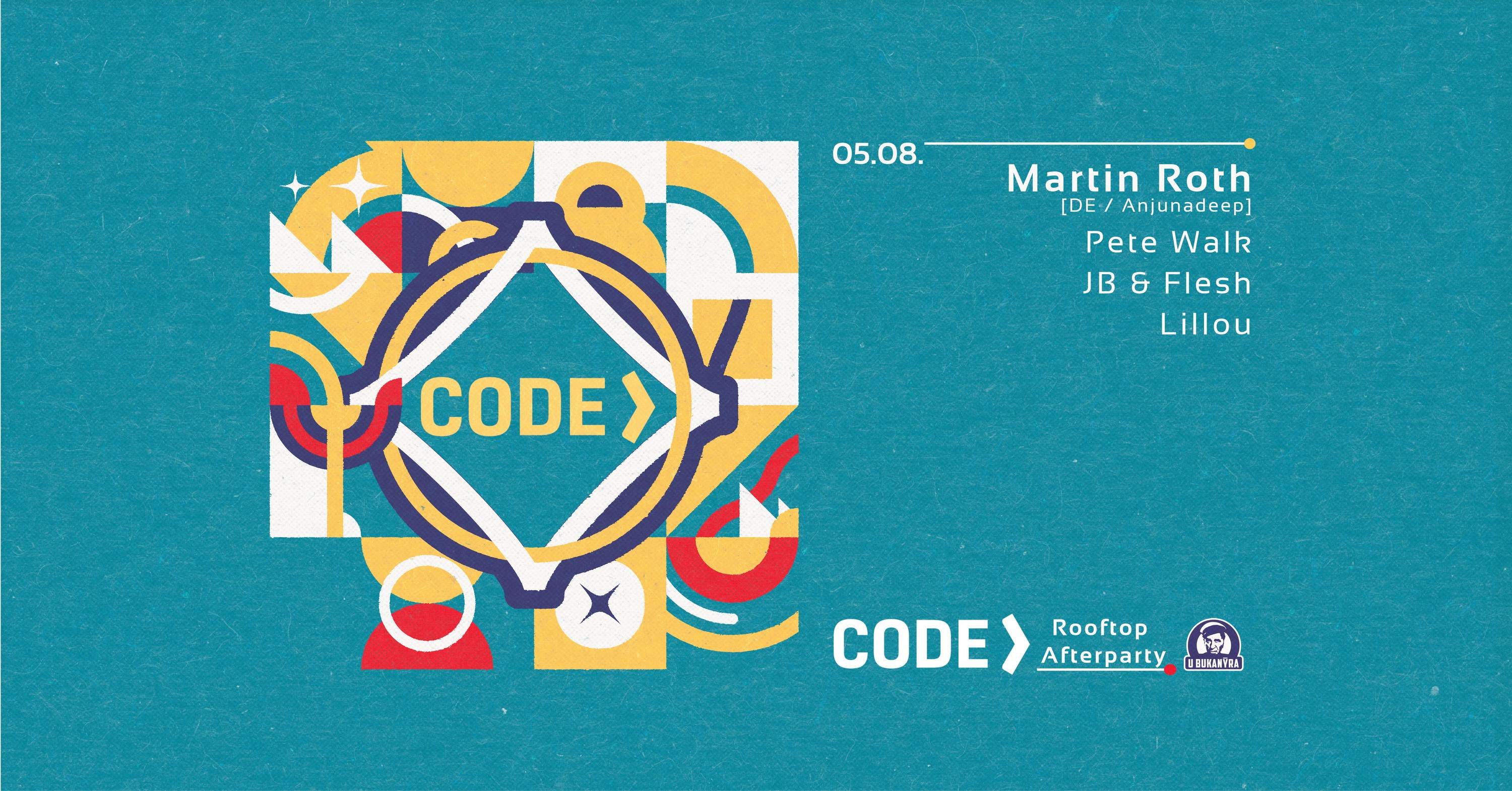 CODE - djs Martin Roth (DE, Anjunadeep), Pete Walk, JB & Flesh, Lillou - Página frontal