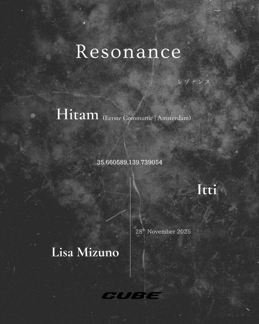 Resonance vol.8 at Cube, Tokyo · Tickets