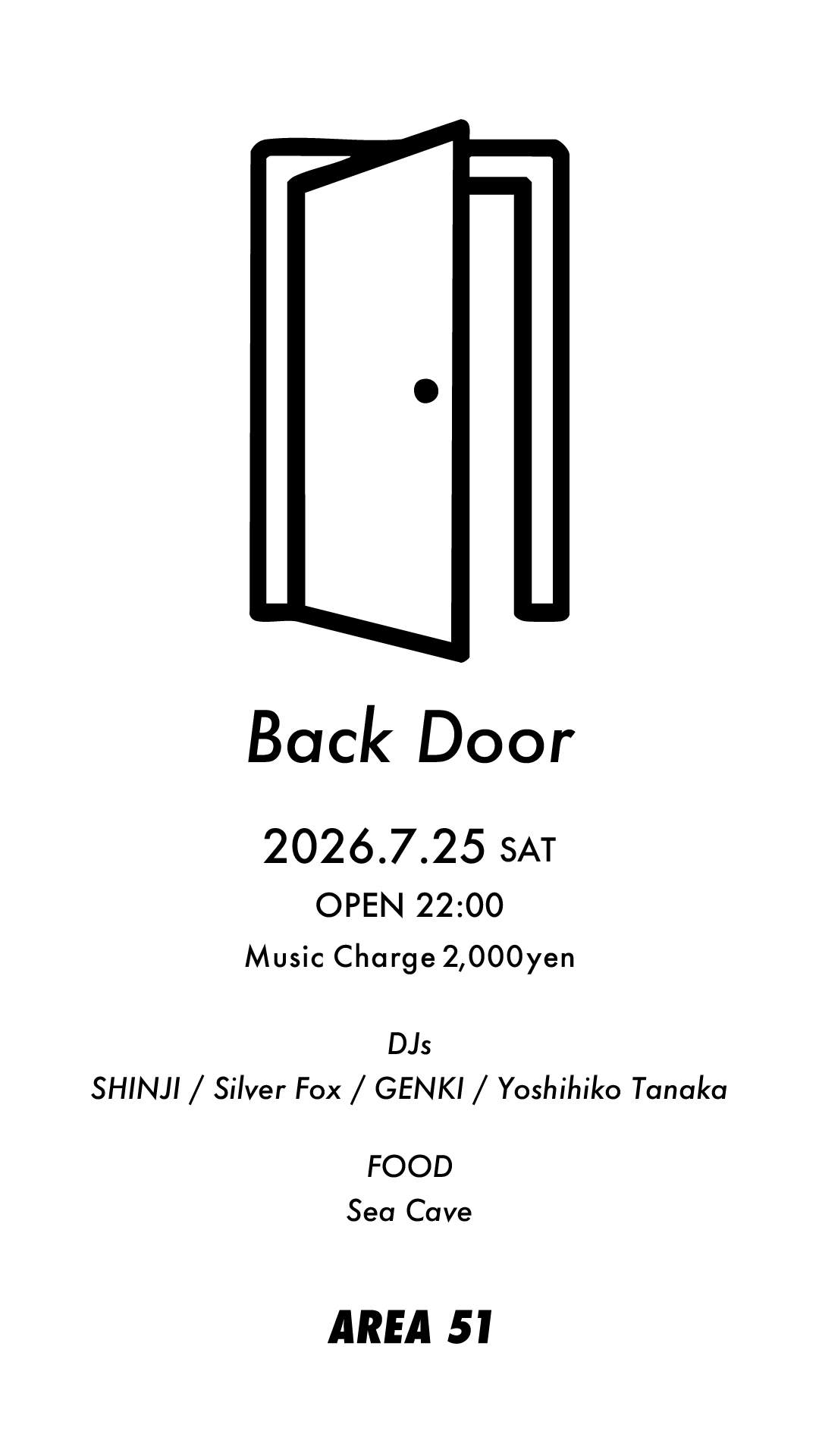 Back Door at Area51 / 17map Minami, Osaka