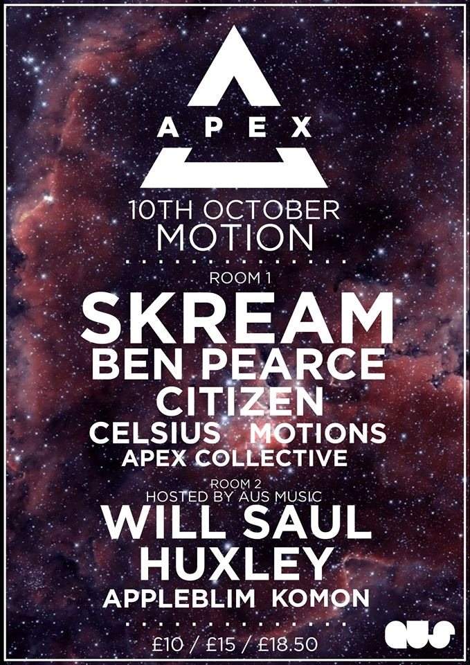 In:Motion presents Apex with Skream & AUS Music - Página frontal