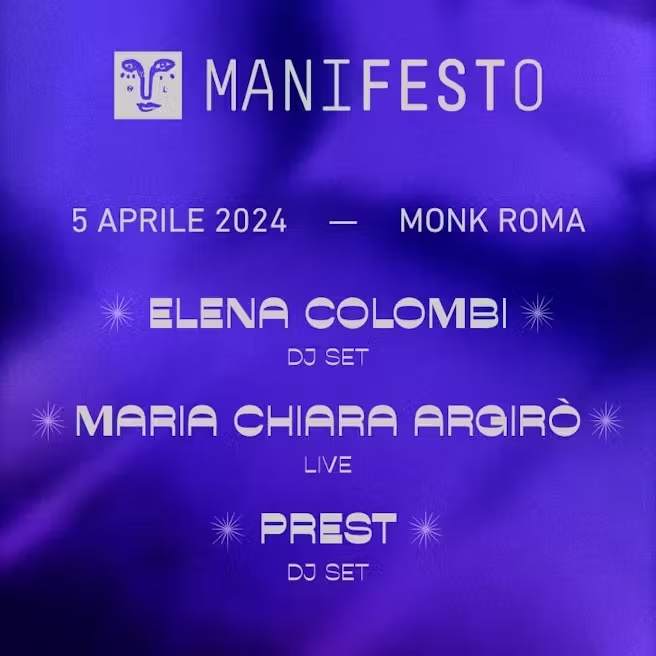 Manifesto pres Maria Chiara Argirò, Elena Colombi - Página frontal