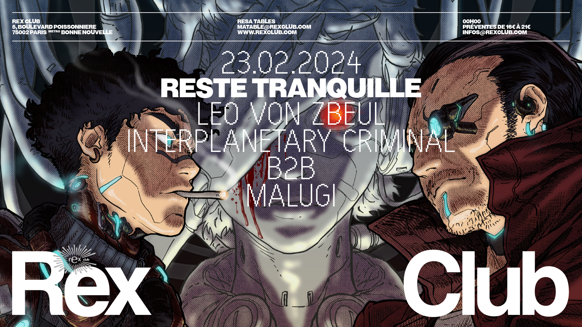Reste Tranquille: Leo Von Zbeul, Interplanetary Criminal b2b MALUGI - Página frontal