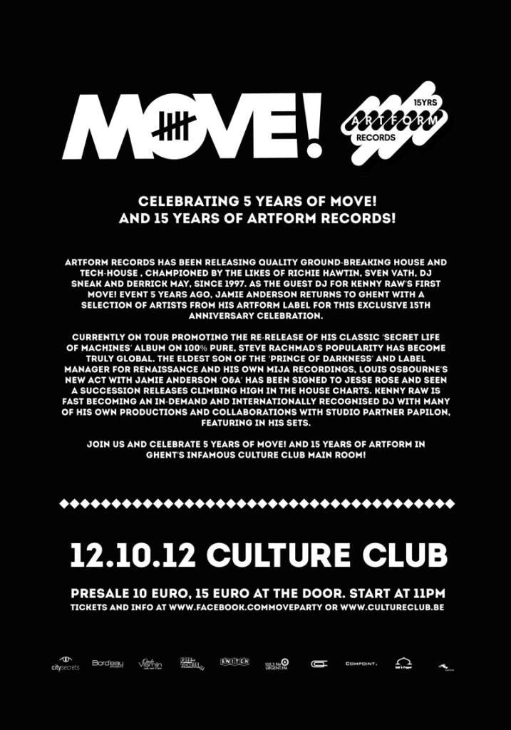 Move! presents 15 Years Artform Records - Página trasera