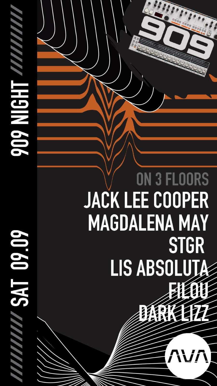 09-09 Night: Jack Lee Cooper,Magdalena May,STGR ,Lis Absoluta, - フライヤー表