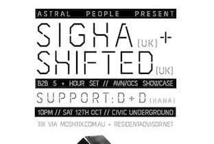 Shifted and Sigha play Melbourne and Sydney image