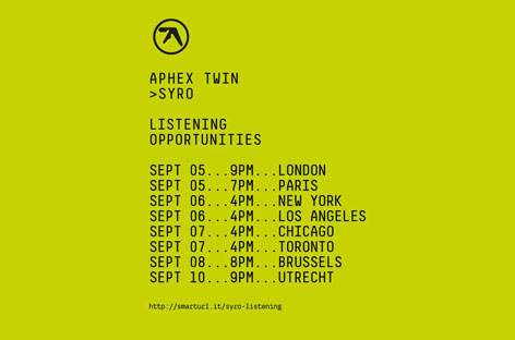 Warp announce Aphex Twin album listening events image
