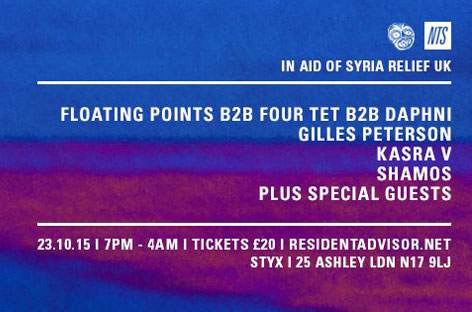 Floating Points, Four Tet, Daphni play Syria fundraiser in London image