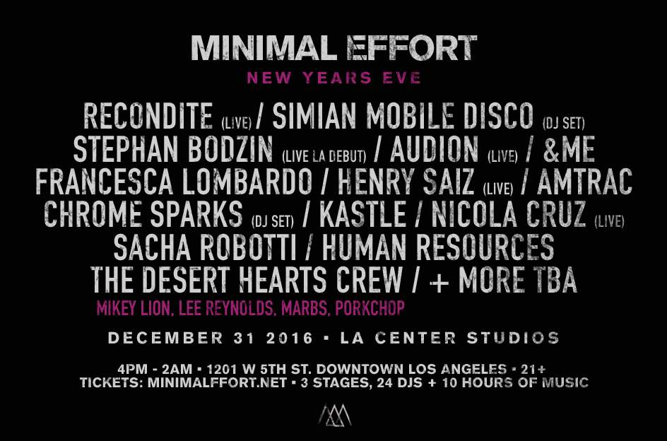 Recondite, Audion play Minimal Effort New Year's Eve in LA image