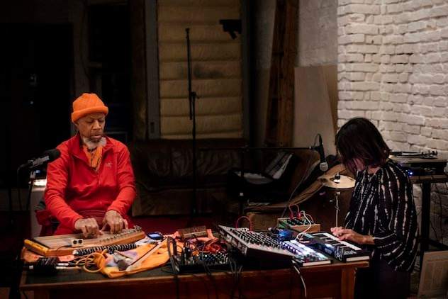 Listen to a 22-minute live recording of Laraaji with French musician Sabrina Gricourt image