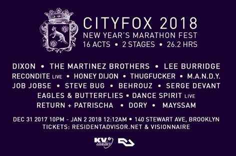 Cityfox lands Dixon, Recondite for 'Marathon' New Year's party in New York City image