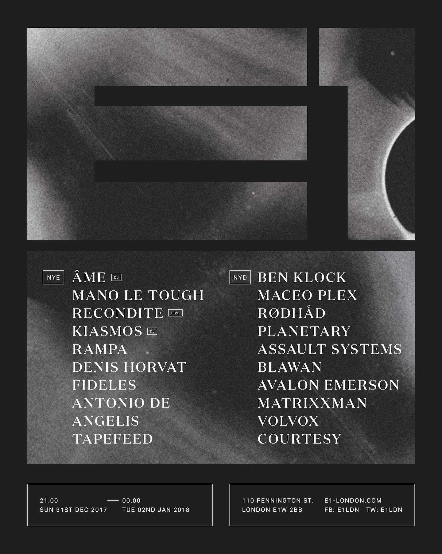 Maceo Plex completes New Year's Day lineup at E1 London image
