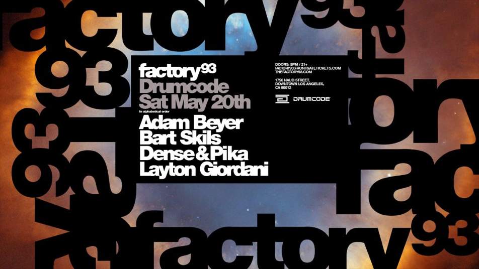 Factory 93 hosts Adam Beyer in LA image
