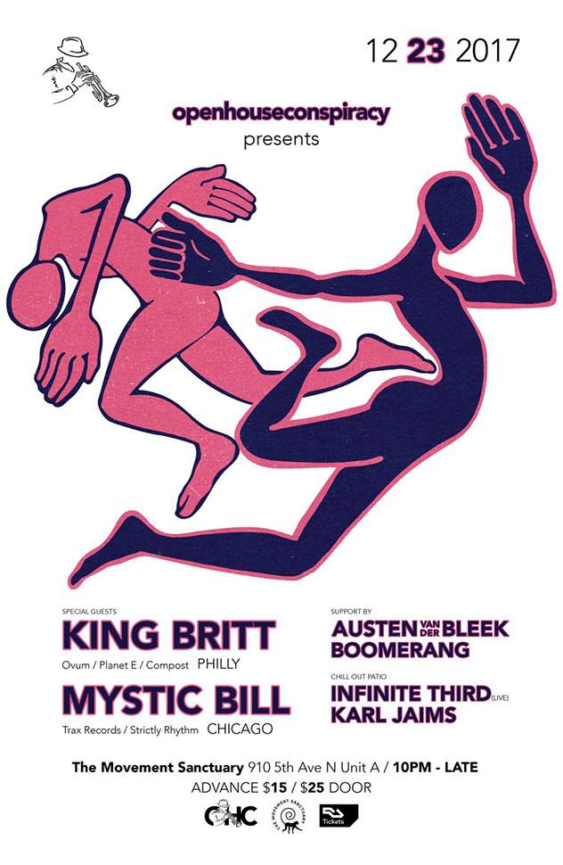 King Britt and Mystic Bill play a warehouse party in St. Petersburg, Florida image