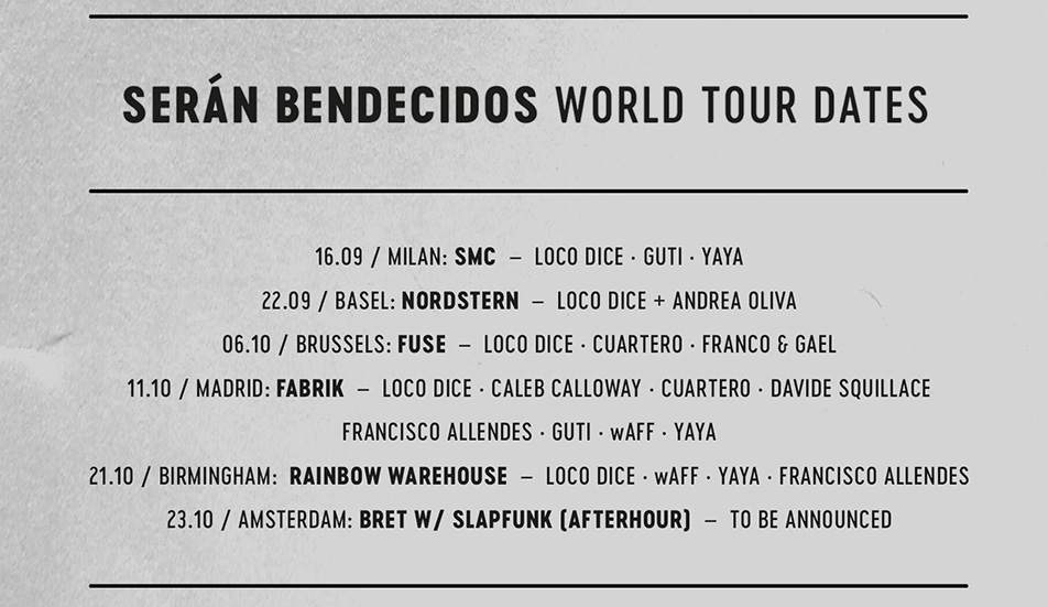 Loco Dice and Desolat reveal more dates for Serán Bendecidos series image