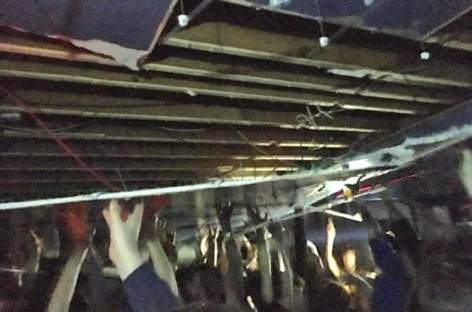 Ceiling collapses at Manchester's Factory 251 venue, clubbers hold it up with their hands image