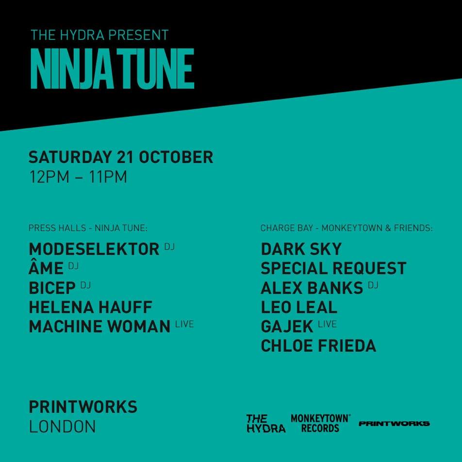 The Hydra reveals lineup for Ninja Tune showcase at Printworks image