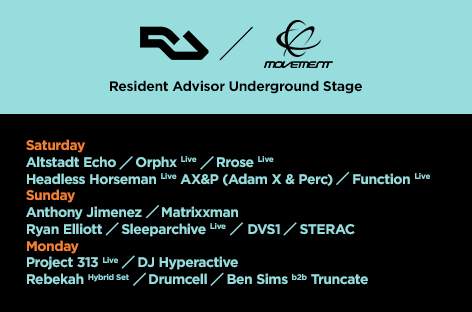 RA to host stage at Movement 2017 with Function, DVS1 image
