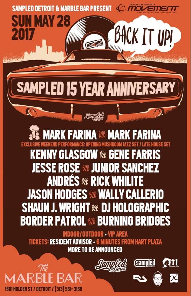 Sampled Detroit turns 15 with back-to-back extravaganza featuring Mark Farina, Andrés, Rick Wilhite image