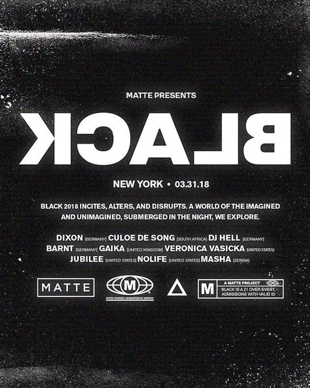 MATTE books Dixon, DJ Hell and Barnt in New York image
