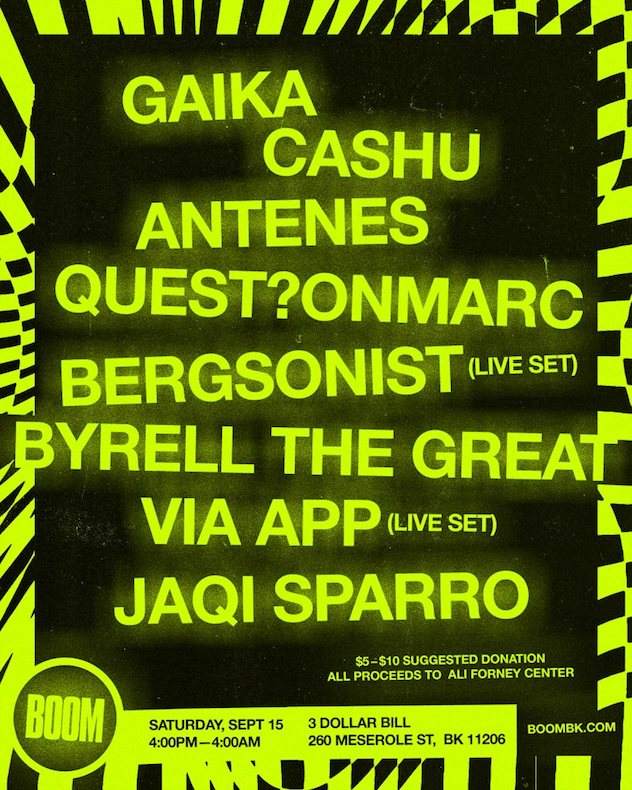GAIKA, Cashu and Antenes to play Boom's 12-hour party in Brooklyn image