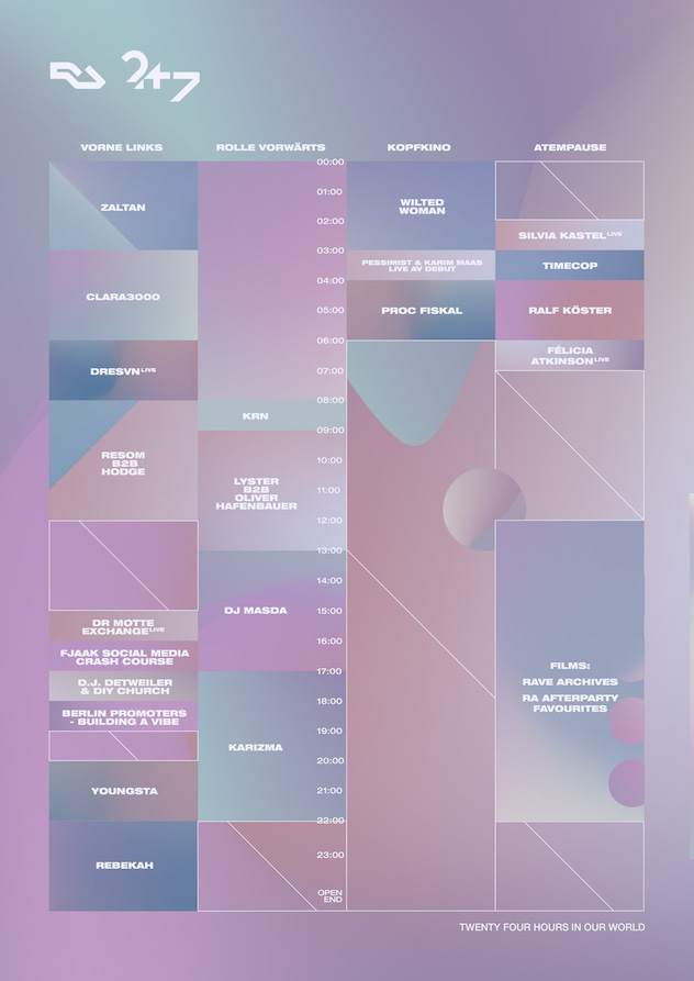 Here's the full timetable for our 24/7 party in Berlin in June image